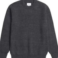 Norse Projects Henning Cotton Wool Rib Sweater Dark grey melange Best
