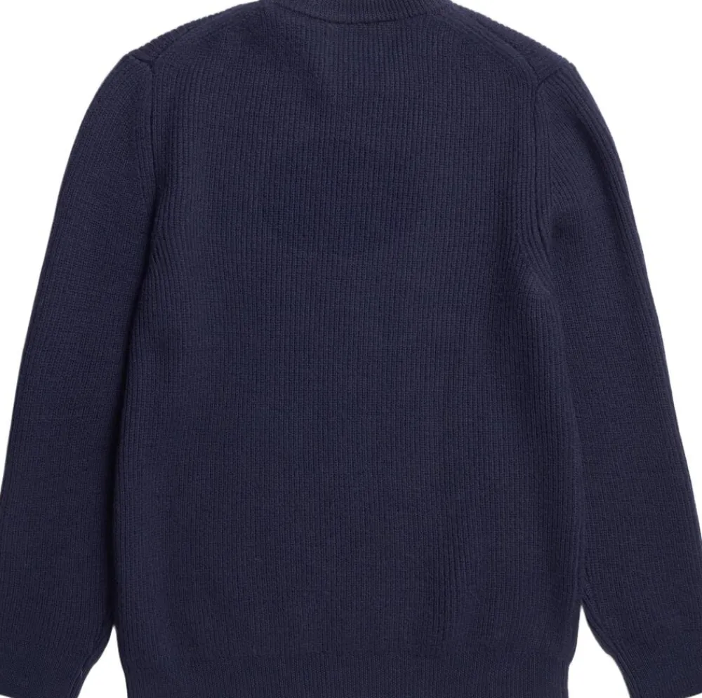 Norse Projects Henning Cotton Wool Rib Sweater Blå Sale