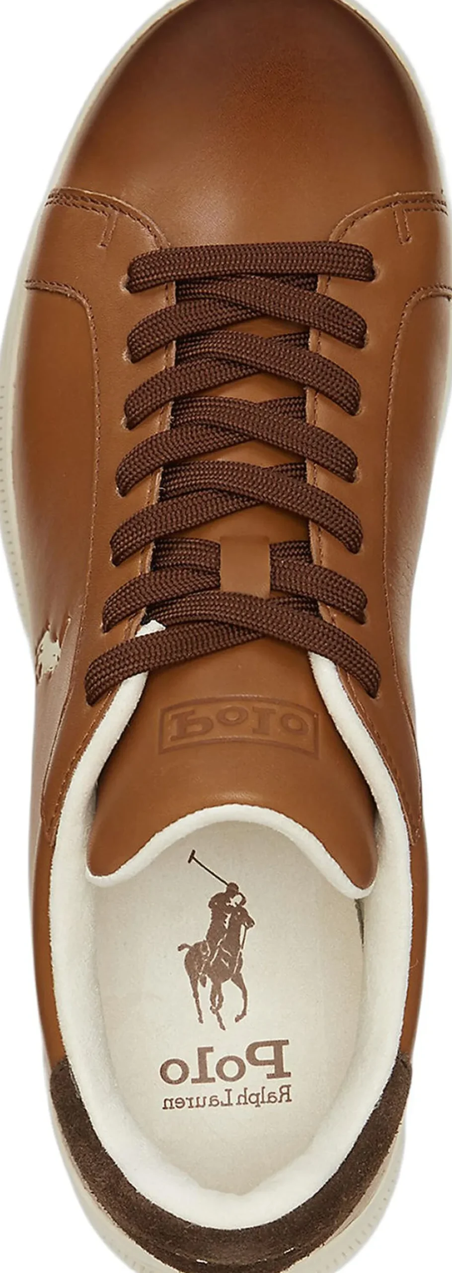Polo Ralph Lauren Heritage Court II Leather Sneaker Tan/ecru pp Clearance