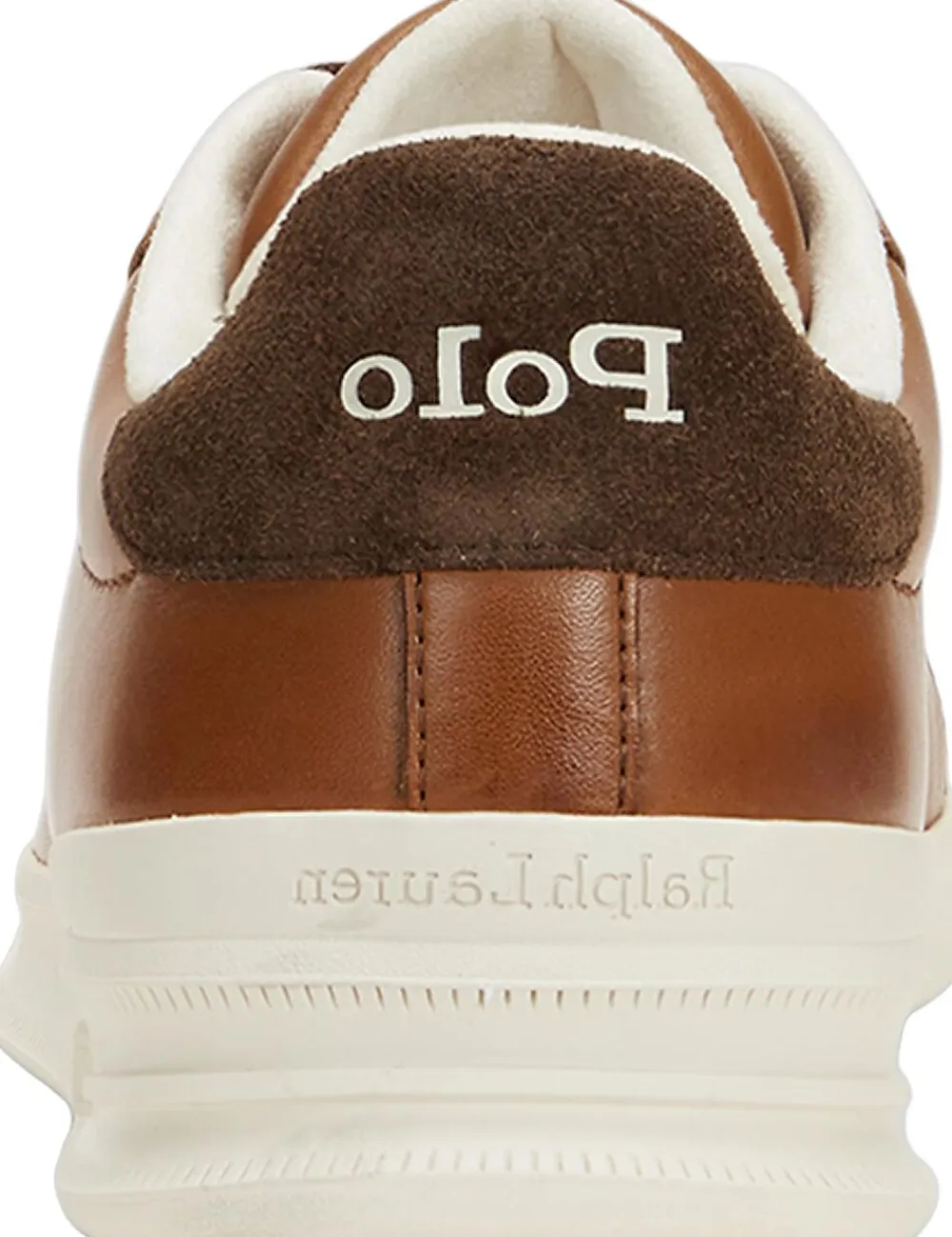 Polo Ralph Lauren Heritage Court II Leather Sneaker Tan/ecru pp Clearance