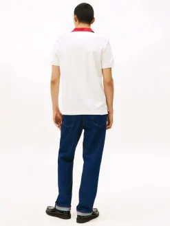 Tommy Hilfiger HERRINBONE COLLAR REG POLO Ecru Outlet