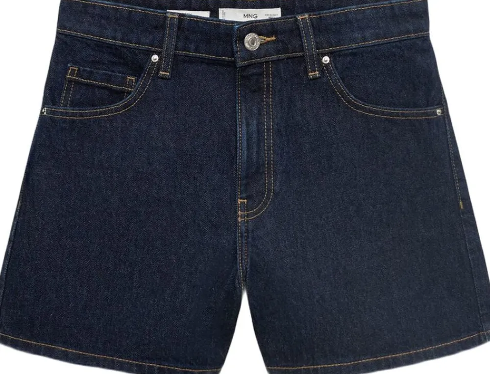 Dame MANGO High-waisted straight-fit denim sho