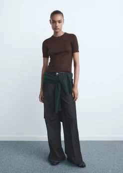 High-waisted wide-leg jeans>MANGO Sale