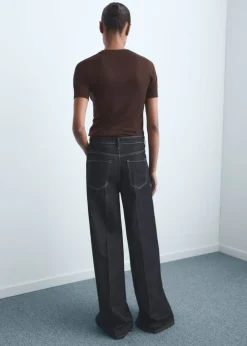 High-waisted wide-leg jeans><noscript><img width=