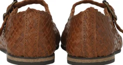 ANGULUS Håndflettet Mary Jane ballerina 3614 tan braid