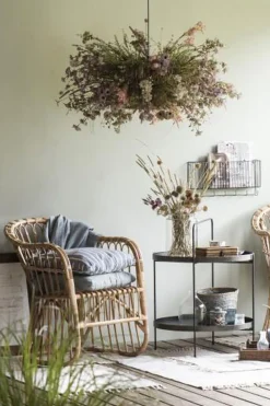 Ib Laursen Hængelampe bambus skærm hvid plastikledning Sale