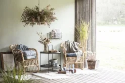 Ib Laursen Hængelampe bambus skærm hvid plastikledning Sale