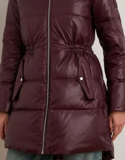 Lauren Ralph Lauren Hooded Channel-Quilted Down Coat Dark garnet Clearance