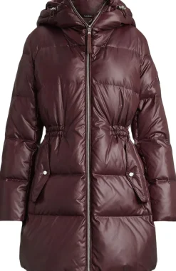 Lauren Ralph Lauren Hooded Channel-Quilted Down Coat Dark garnet Clearance