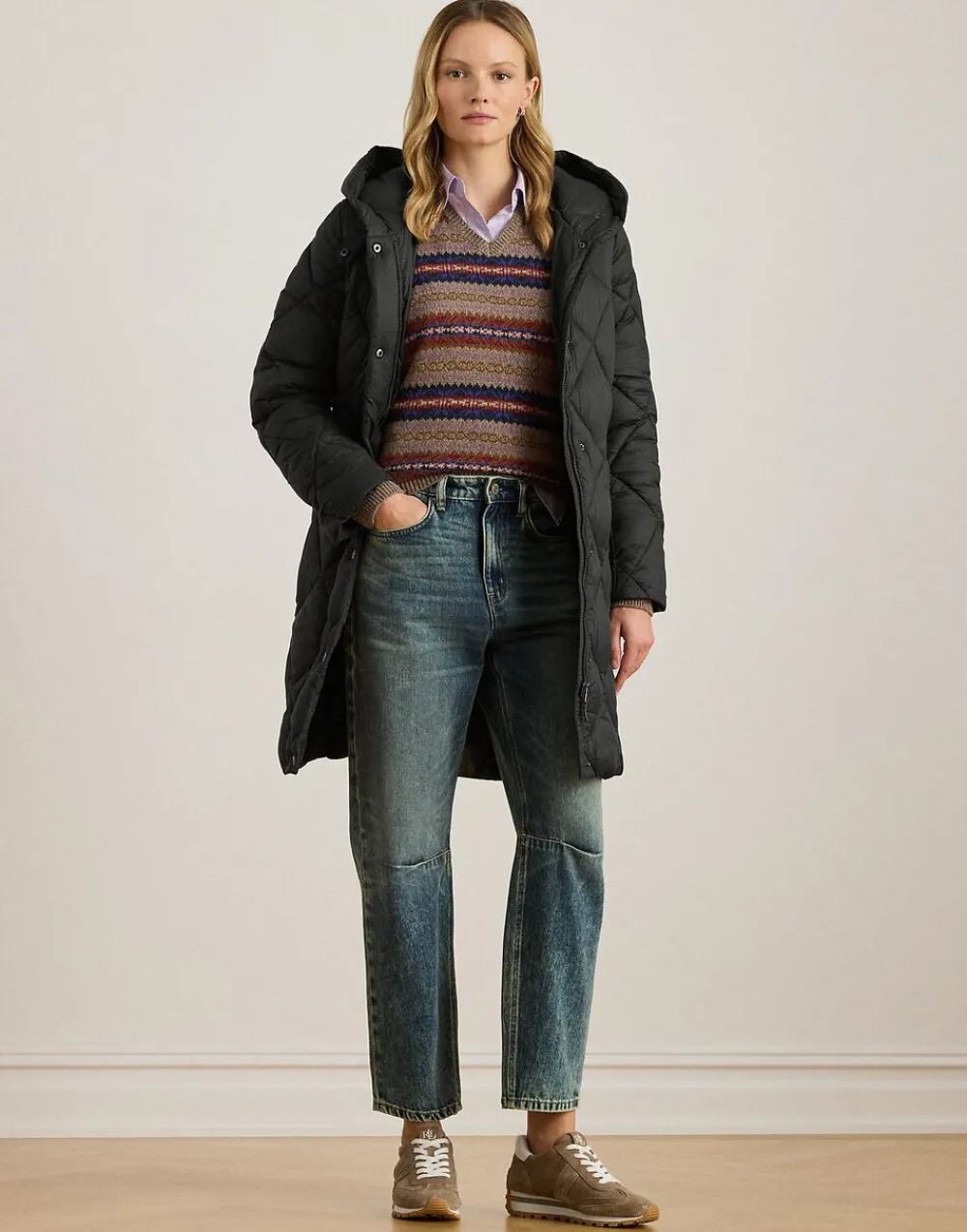 Hooded Diamond-Quilted Down Coat>Lauren Ralph Lauren Hot