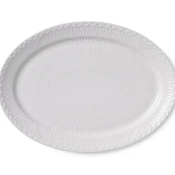 Royal Copenhagen HVID HALVBLONDE OVAL TALLERKEN 28 CM