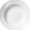 Hvid Riflet 30 cm. dyb tallerken>Royal Copenhagen