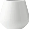 Hvid Riflet 20.5 cm. vase - stor>Royal Copenhagen Discount