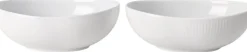 Royal Copenhagen Hvid Riflet oval skål 2-pak 37 cl