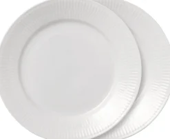 Hvid Riflet 2-pak tallerkner 22 cm>Royal Copenhagen Best