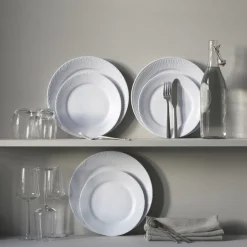 Hvid Riflet 2-pak tallerkner 27 cm>Royal Copenhagen Online