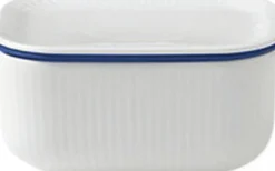 Royal Copenhagen Hvid riflet smørskål m. låg