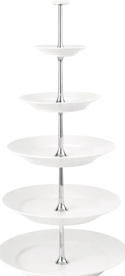 Royal Copenhagen Hvid Riflet Étagère, 5 Lag