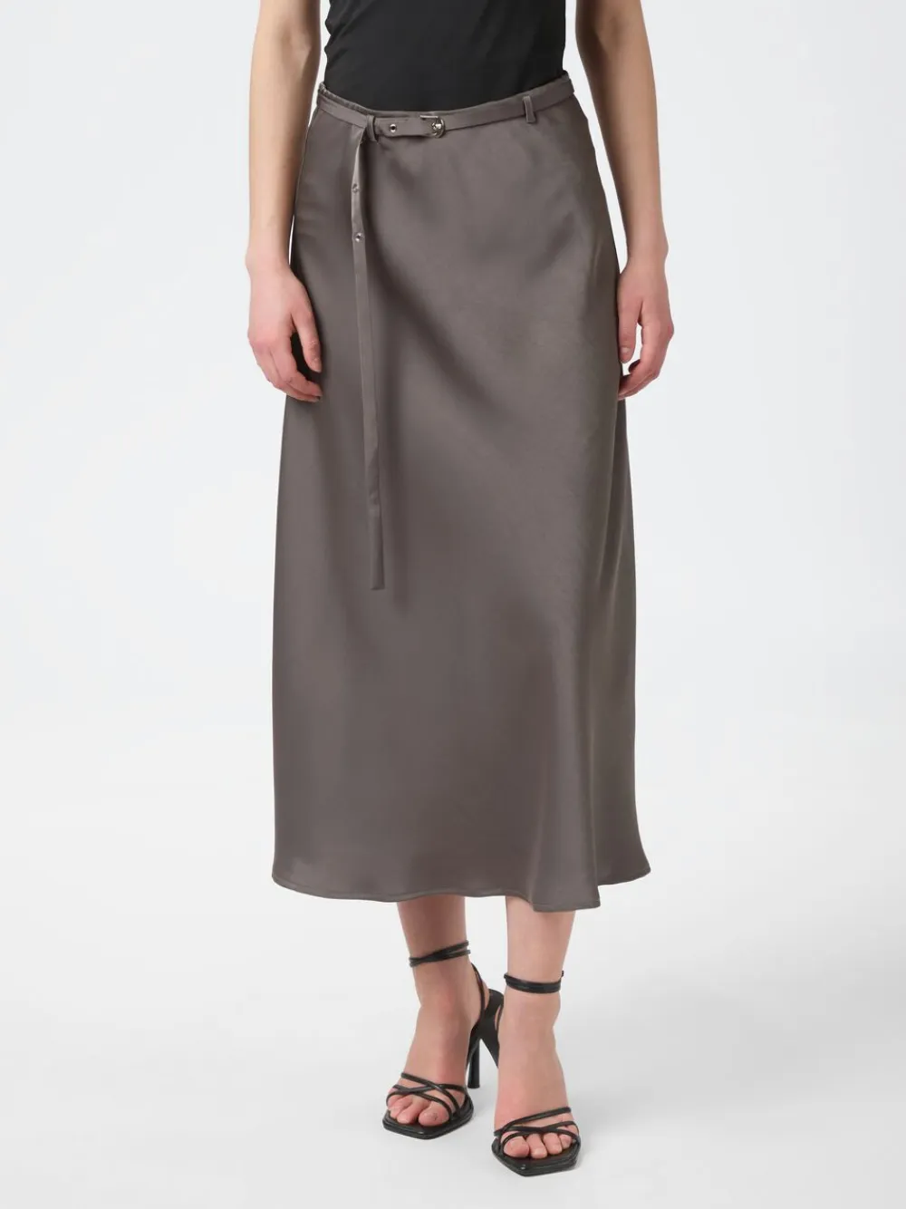 Neo Noir Innell Heavy Sateen Skirt Warm grey New