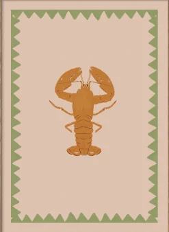 Poster & Frame Isabela Leão - The lobster Flerfarvet Clearance
