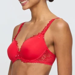 Marie Jo Jane hjerteformet bh med vattering R&oslash;d Hot