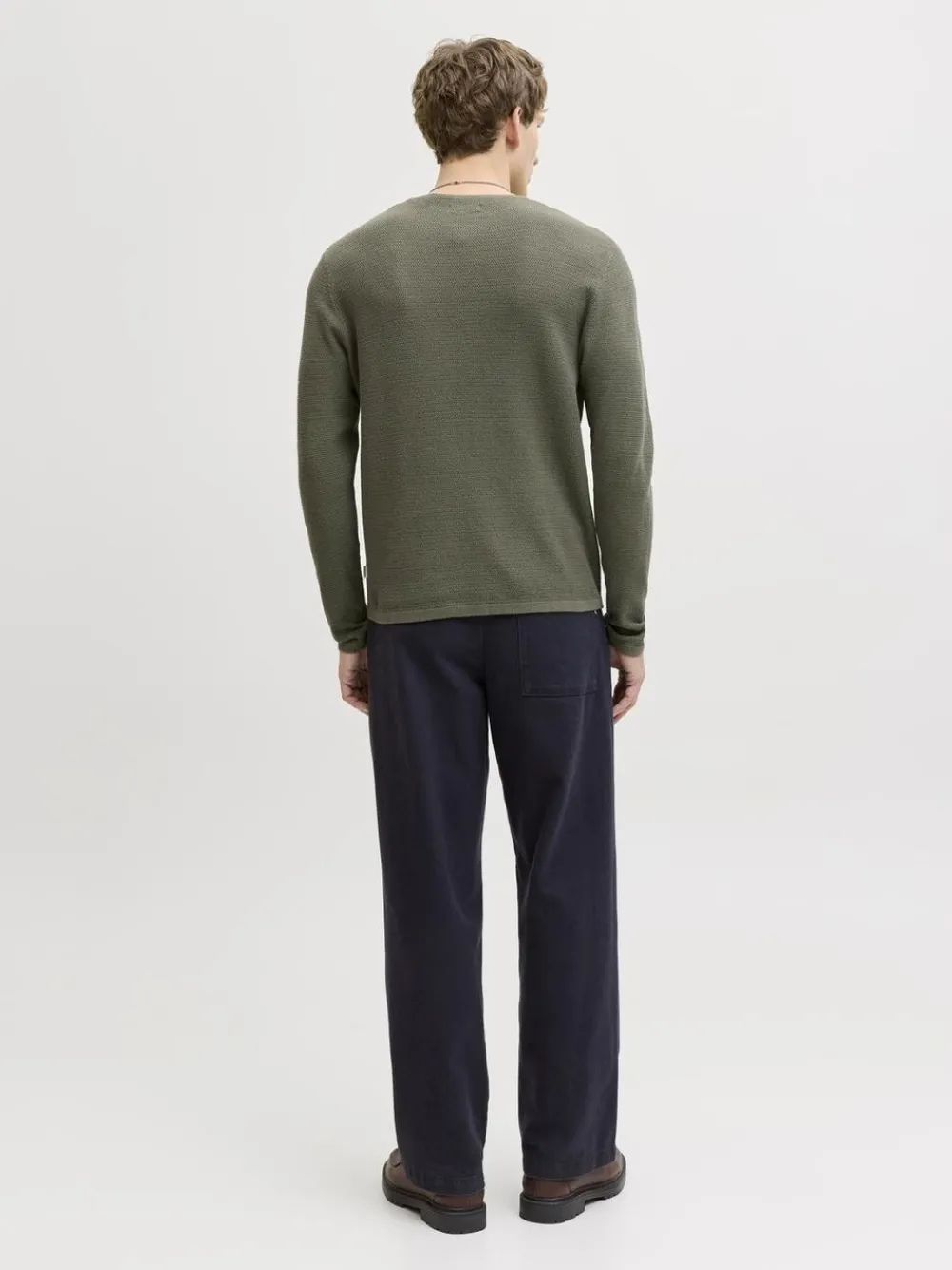 Jack & Jones JJEGEORGE KNIT CREW NECK NOOS Dusty olive Best
