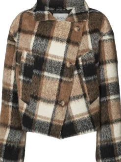 Rabens Saloner Jumbo check jacket - Ehsan Brown check Discount