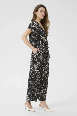 Kaffe KAbeathe Jumpsuit Black / chalk graphic Outlet