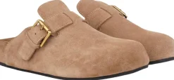 Dame Lovelies KAMAKURA - SILK COW SUEDE MULES WITH BUCKLE