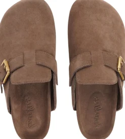 KAMAKURA - SILK COW SUEDE MULES WITH BUCKLE><noscript><img width=