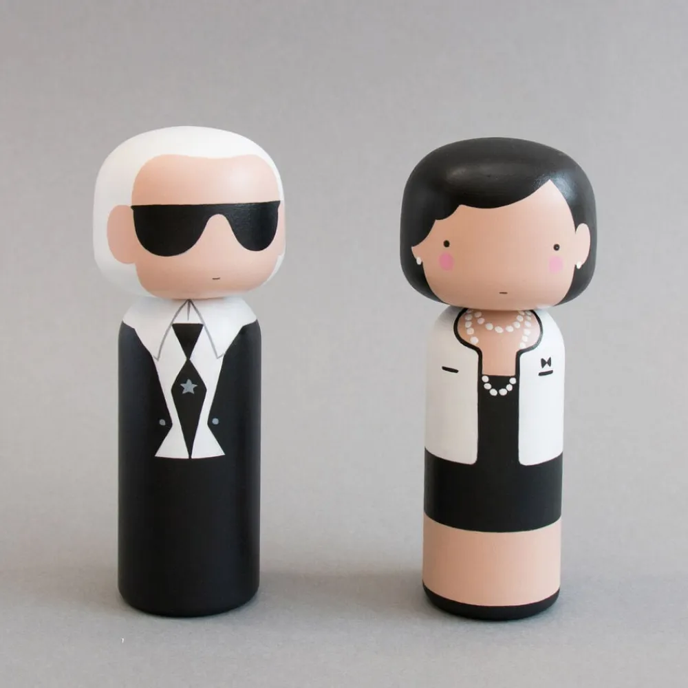 Lucie Kaas KARL håndmalet Kokeshi