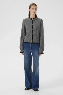 Karen by Simonsen KBEbbie Contrast Cardigan Opal gray melange