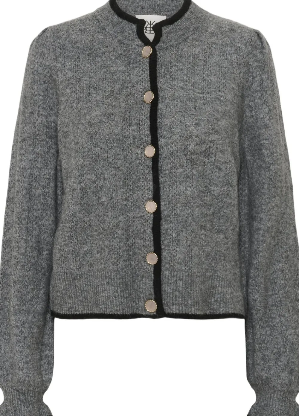 Karen by Simonsen KBEbbie Contrast Cardigan Opal gray melange