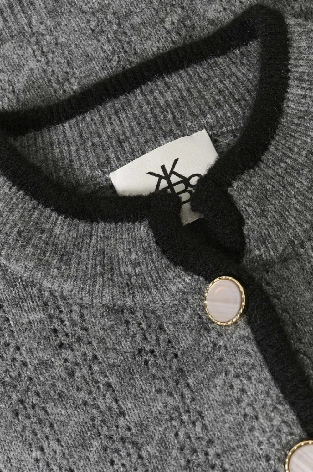 Karen by Simonsen KBEbbie Contrast Cardigan Opal gray melange