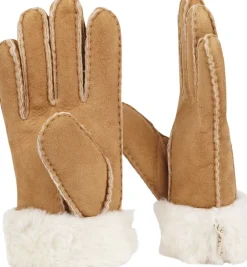 Lovelies KELLY - GLOWES - SHEEP SKIN W/ SHEARLING CUFF Chestnut
