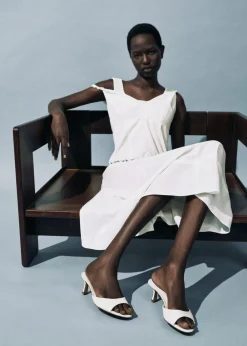 MANGO Kitten-heel sandals with strap Light beige Online