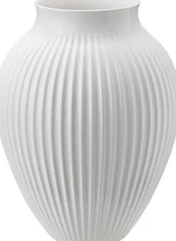 Knabstrup, vase, riller hvid, 27 cm>Knabstrup Keramik Outlet