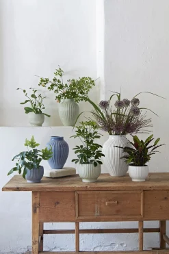 Knabstrup, vase, riller hvid, 12,5 cm><noscript><img width=