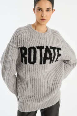KNITTED LOGO SWEATER><noscript><img width=