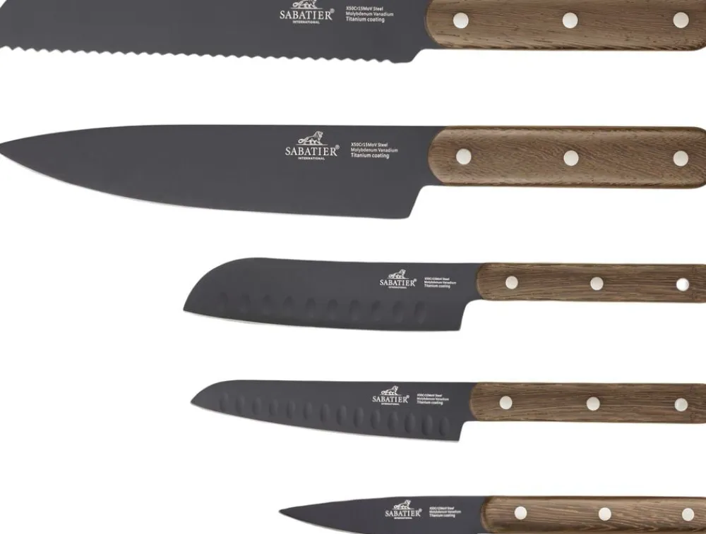 Knivsæt Phenix Walnut 5 dele Sort/valnøddetræ>Lion Sabatier Clearance