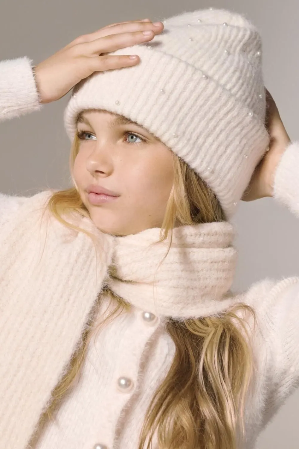 ONLY KOGCHYNA LIFE KNIT SOFT BEANIE CP A Whitecap gray/pearls Best