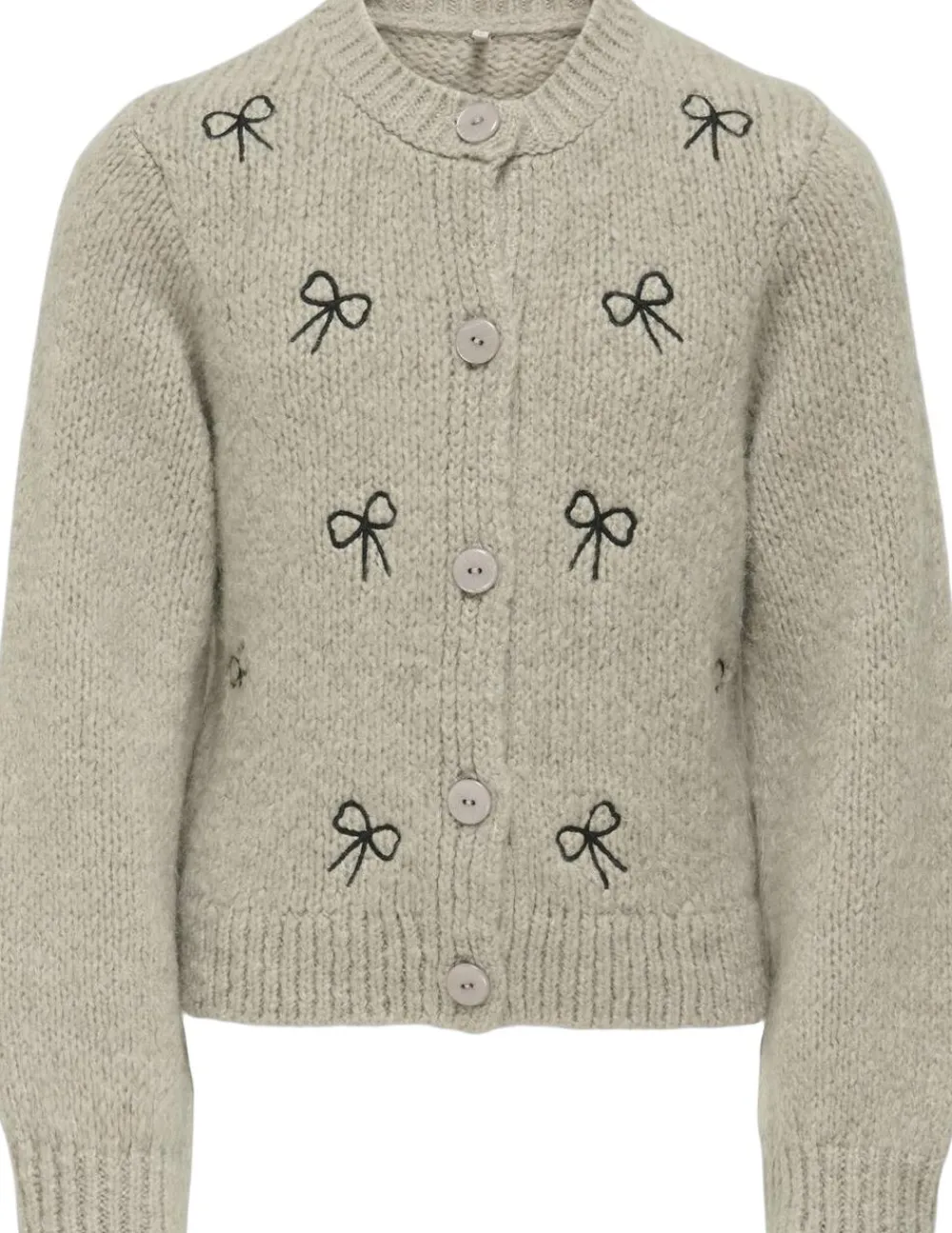 KOGCODY L/S O-NECK BOW CARDIGAN KNT>ONLY