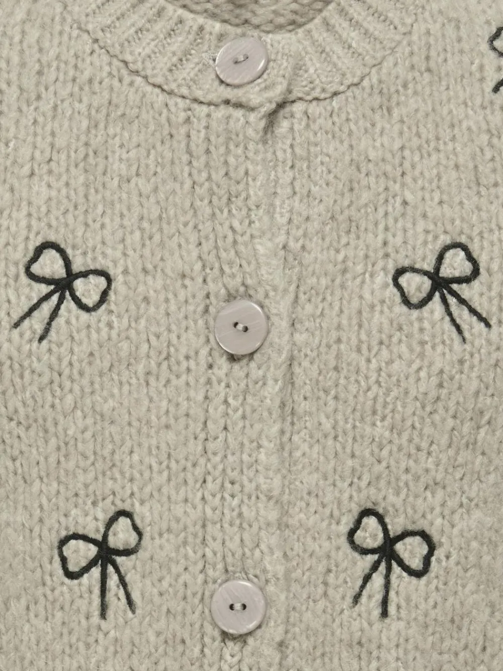 KOGCODY L/S O-NECK BOW CARDIGAN KNT>ONLY