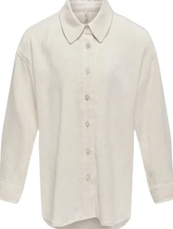 ONLY KOGSIESTA L/S LINEN BLEND OVS SHIRT Moonbeam Hot