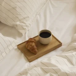 Nordisk Tekstil Økologisk sengelinned Bristol Hvid/brun Hot