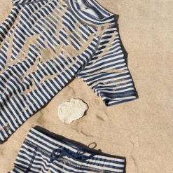 Wheat Kortærmet Bade T-shirt Jackie Blue stripe