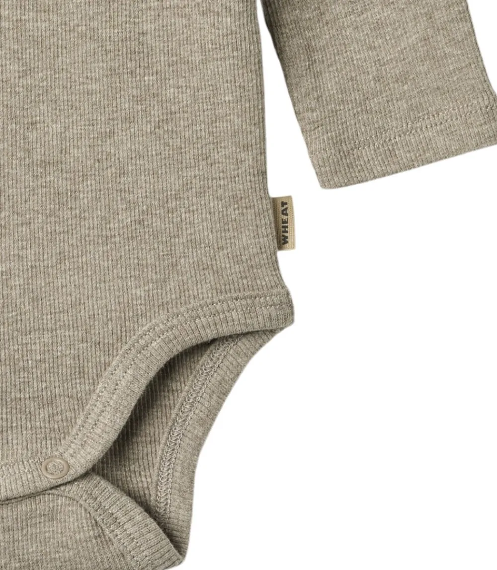 Wheat Langærmet Rib Body Spencer Gravel melange Discount