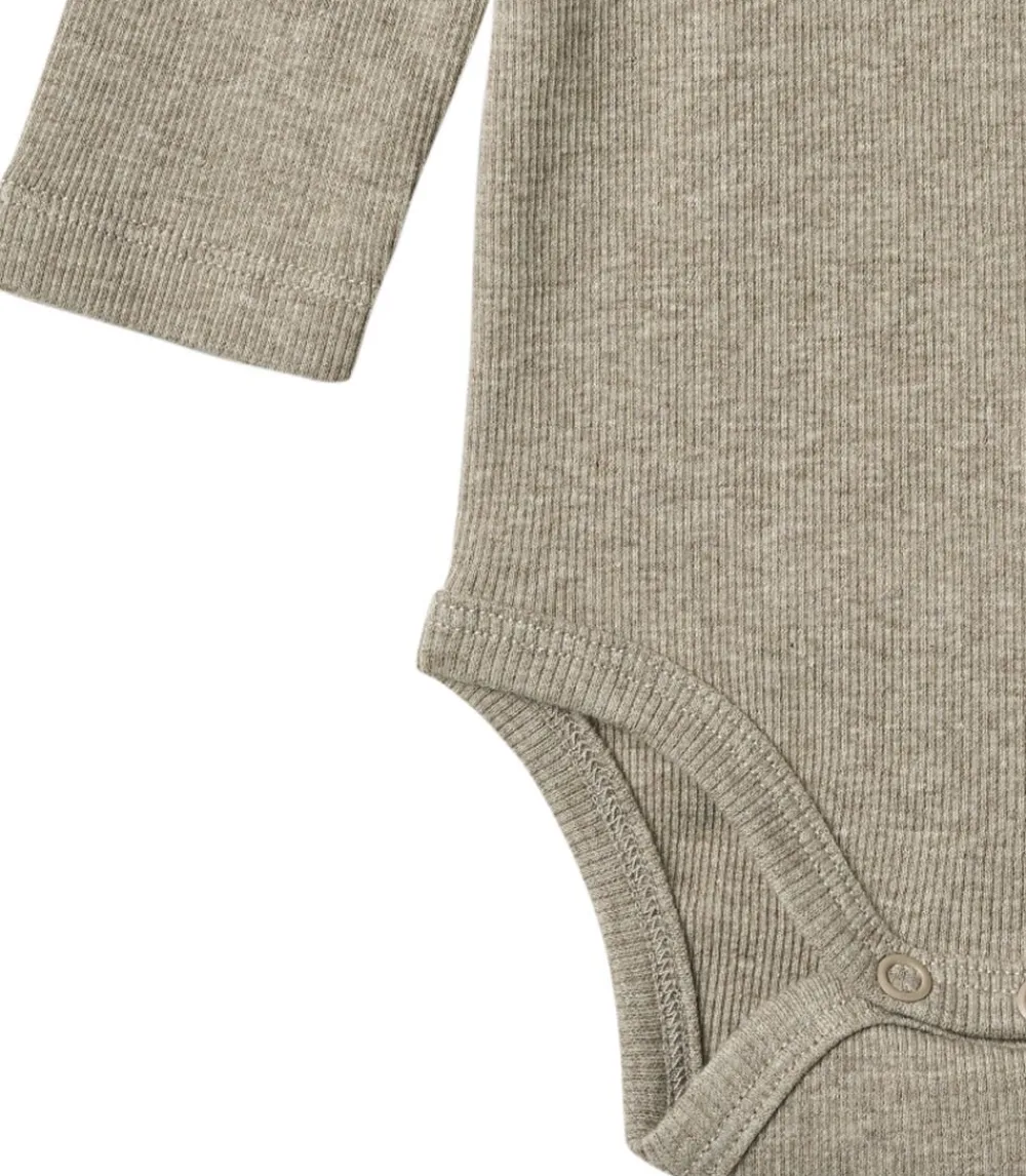 Wheat Langærmet Rib Body Spencer Gravel melange Discount