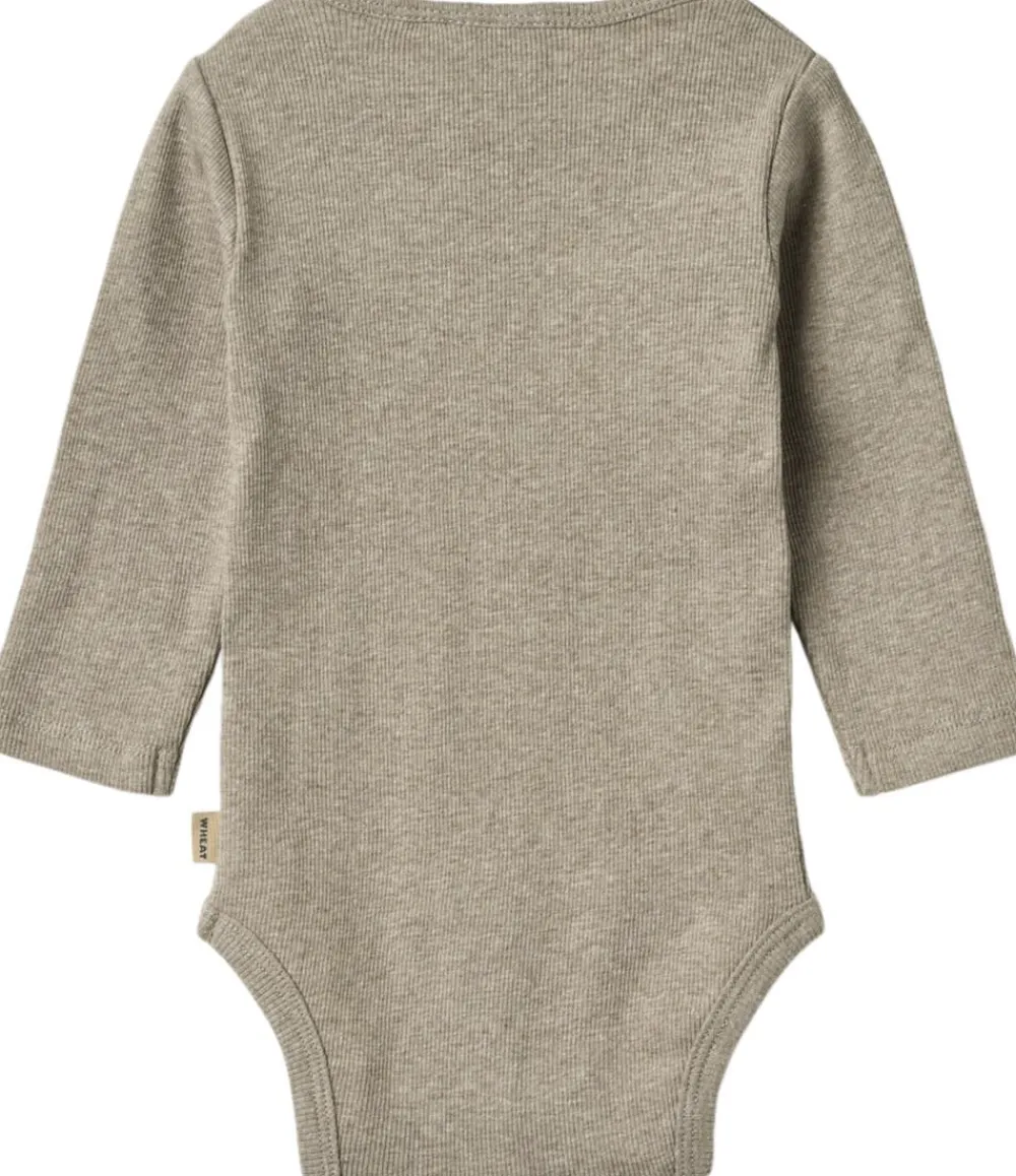 Wheat Langærmet Rib Body Spencer Gravel melange Discount
