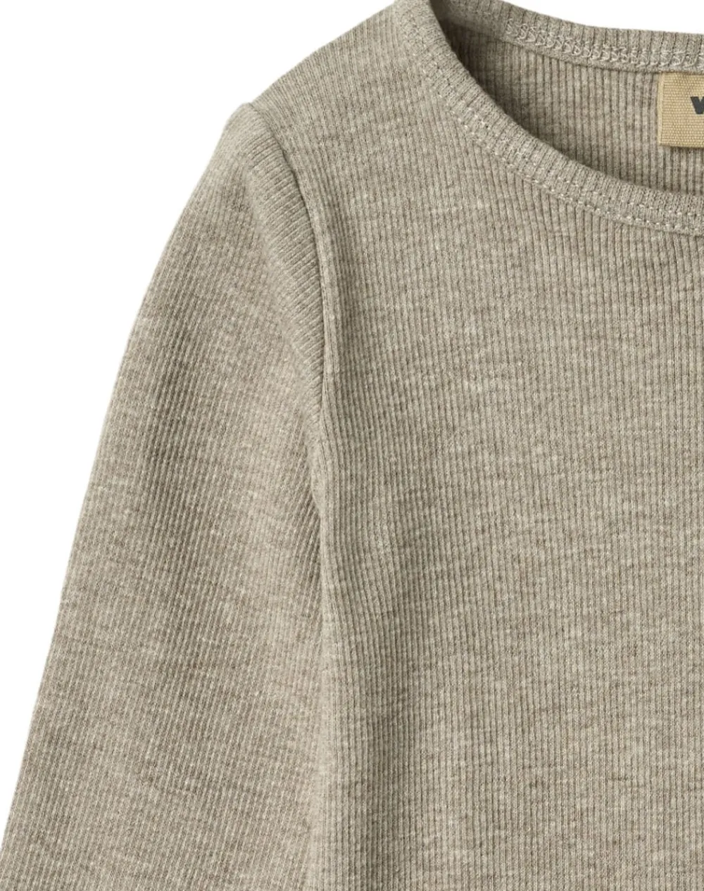 Wheat Langærmet Rib Body Spencer Gravel melange Discount